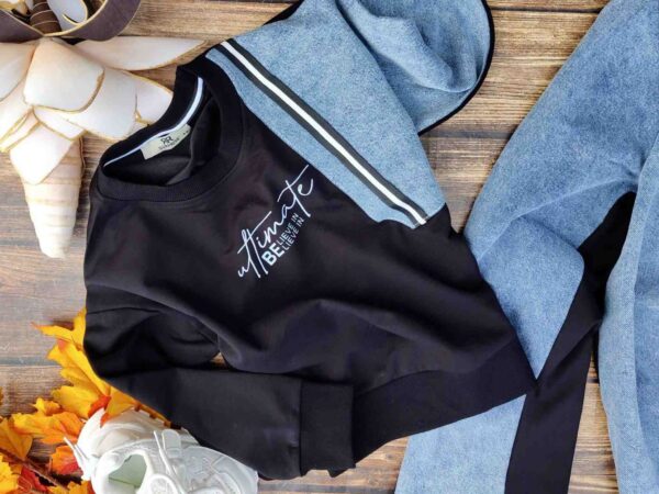 Dres pół jeans bluza + spodnie szwedy