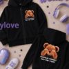 Bluza welurowa z kapturem z motywem misia
