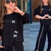 Dres z kokardkami bluza plus spodnie szwedy