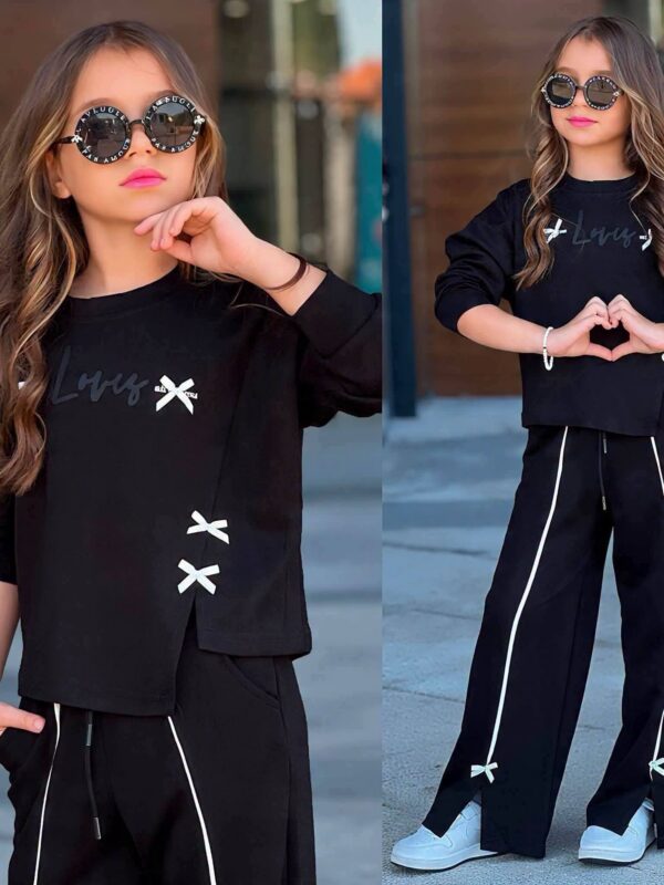 Dres z kokardkami bluza plus spodnie szwedy