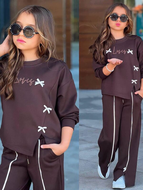 Dres z kokardkami bluza plus spodnie szwedy