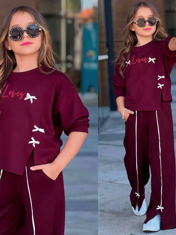 Dres z kokardkami bluza plus spodnie szwedy