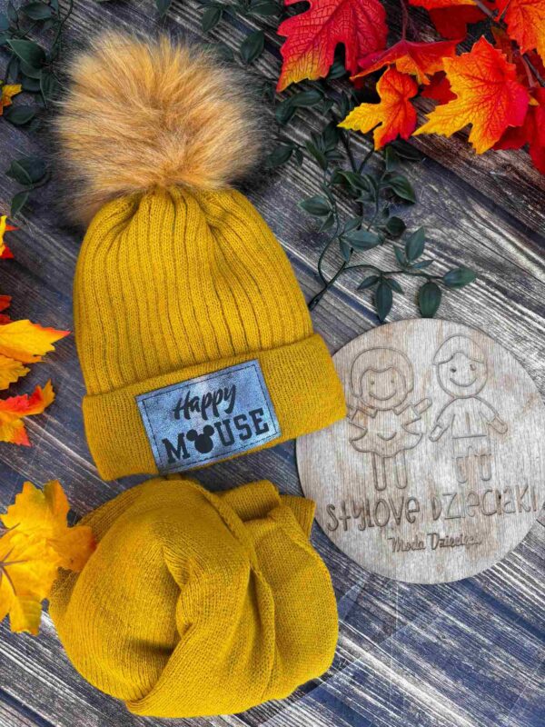 Zestaw zimowy czapka i komin Happy Mouse