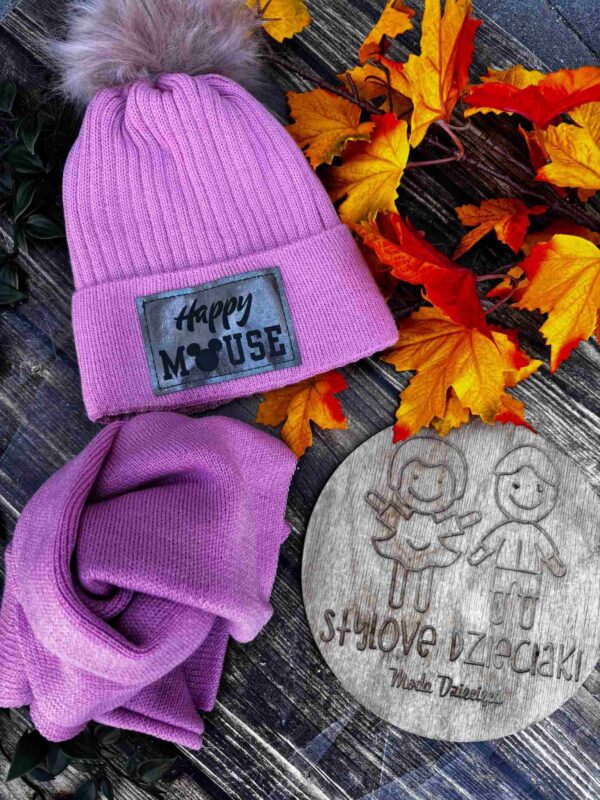 Zestaw zimowy czapka i komin Happy Mouse
