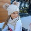 Zestaw zimowy czapka i komin dwa pompony
