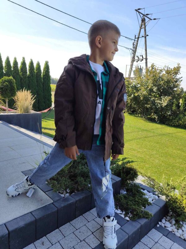 Kurtka chłopięca 2w1 - pikowana jesienna + wiatrówka w stylu parki