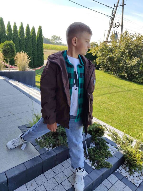 Kurtka chłopięca 2w1 - pikowana jesienna + wiatrówka w stylu parki